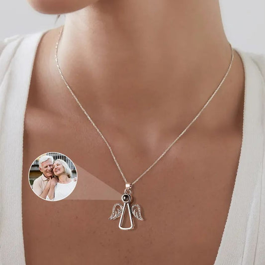 Angel Photo Necklace Personalized Projection Necklace Christmas Gifts
