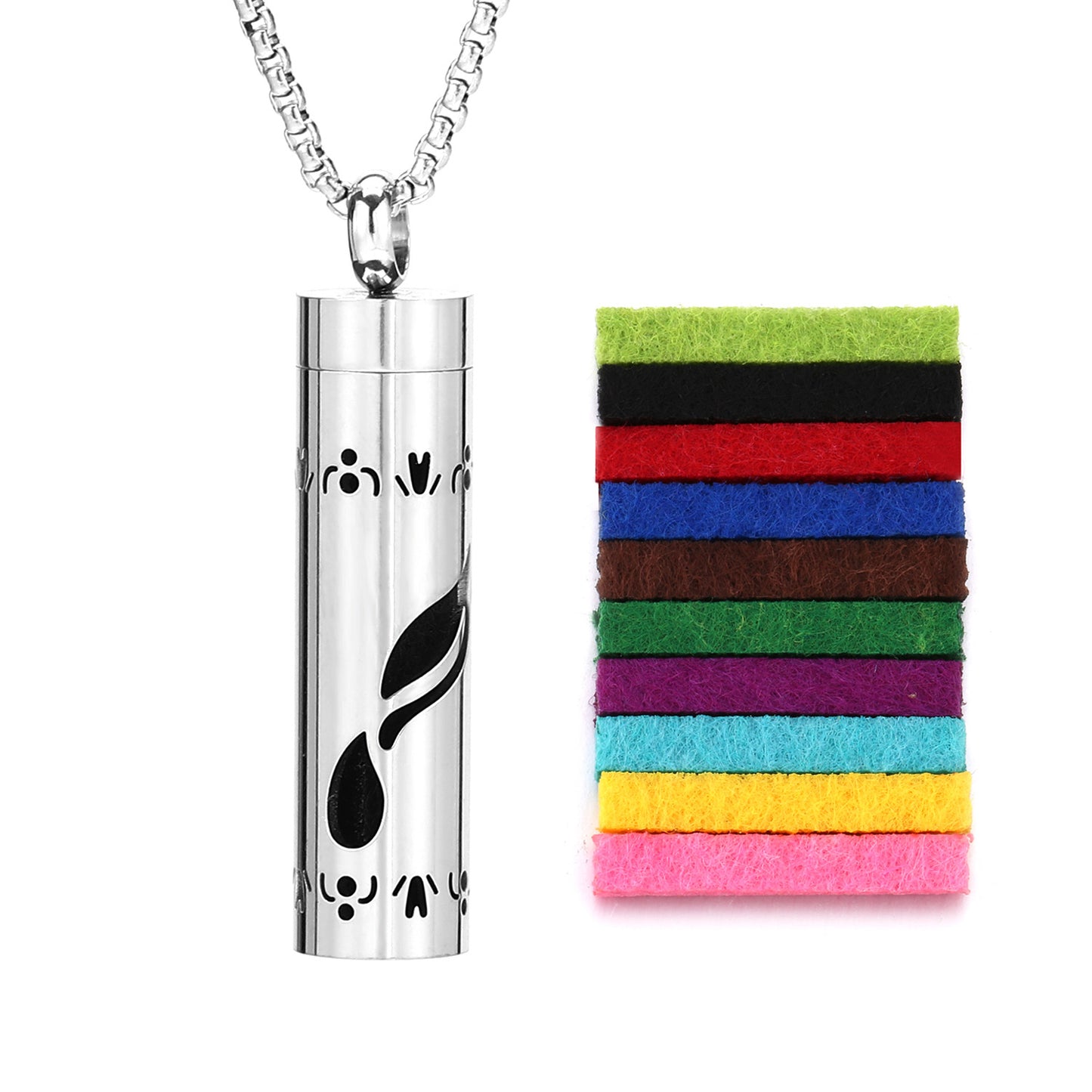 Perfume Diffuser Necklace Essential Oil Aromatherapy Stainless Steel Necklace Vertical Fragrance Pendant Necklace