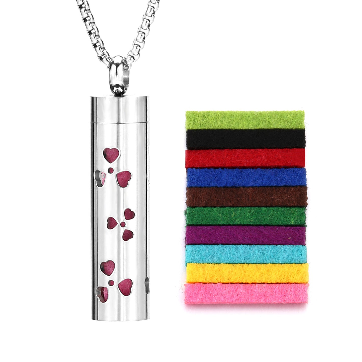 Perfume Diffuser Necklace Essential Oil Aromatherapy Stainless Steel Necklace Vertical Fragrance Pendant Necklace