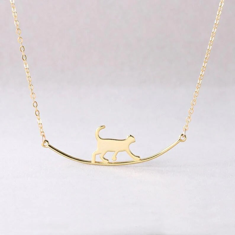 Walking Cat Necklace Gift for Her Gifts for Pet Lovers